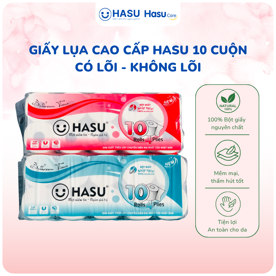 Giấy vệ sinh Hasu 10 cuộn